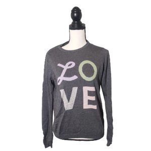 🎉👶 CLOSET SALE 👶🎉 The Limited Gray Love Print Sweater Size Medium